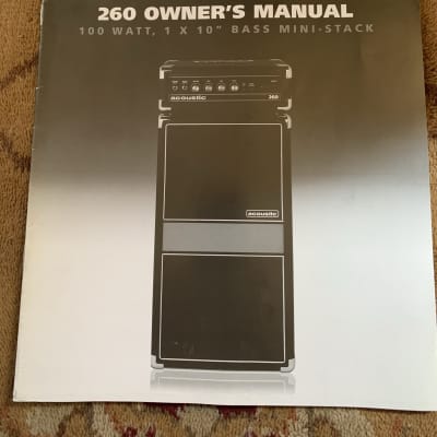 Acoustic 260 Head and Cabinet 100 Watt 1x10" Bass Amp Mini-Stack with Owners Manual  MINI JACO!! image 13