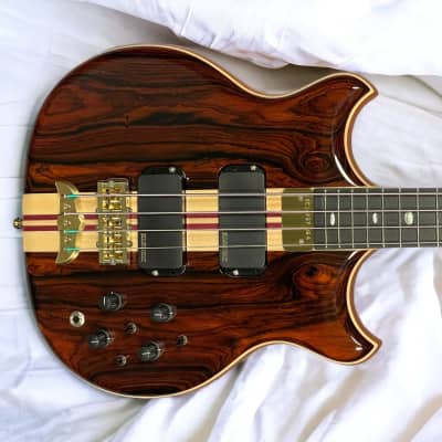 Alembic Stanley Clarke Sign Deluxe, Cocobolo / Ebony / Red and Amber LED's for sale