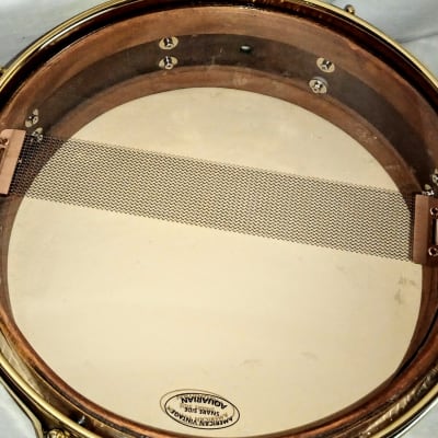 Unmarked ANTIQUE SNARE DRUM SHELL W/ RINGS 14 X 3&15/16"- FREE SHIP TO CUSA! Late 1920's to Early 40's - 1 ply Steambent Mahogany w/ Maple Rings & Bird's Eye Veneer image 10