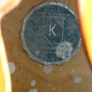 1940s Kay Vintage Acoustic Archtop Flame Maple Sunburst 15.5" Blue Label w/ohsc image 9