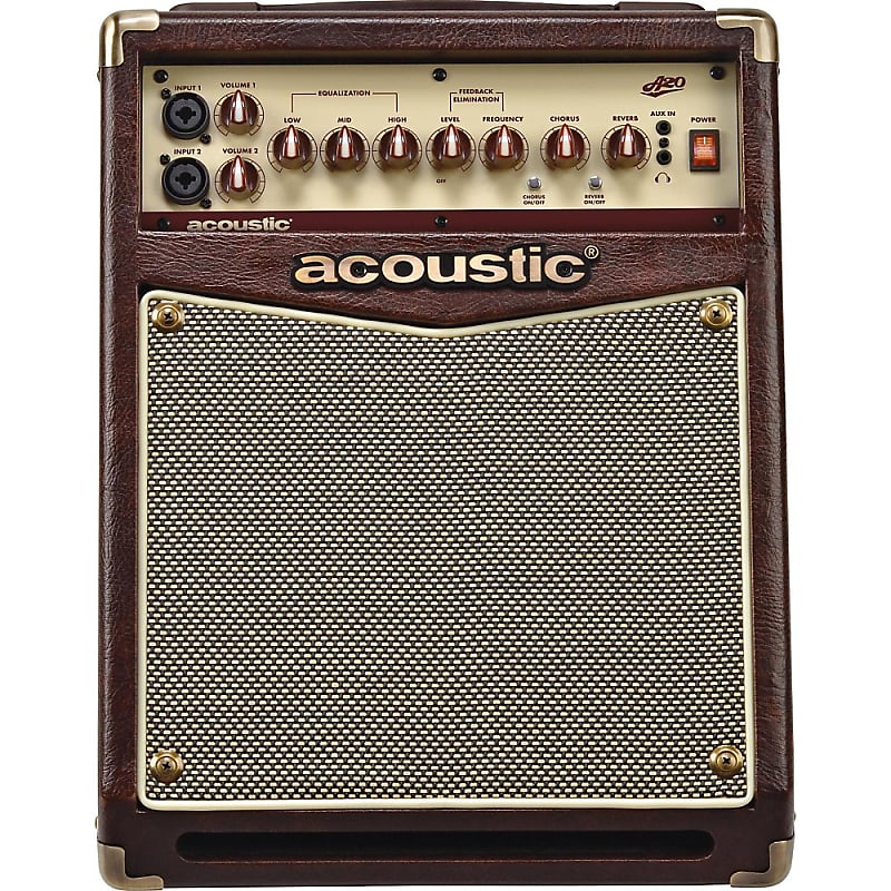 Acoustic A20 20W Acoustic Guitar Amplifier Regular Brown/Tan Reverb
