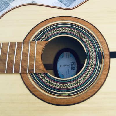 John Hart Model 10 Alaskan Cedar - Birds Eye Maple Classical Guitar with deluxe hardshell case image 2