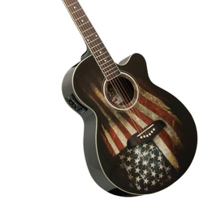 Oscar Schmidt OG10CEFLAG Concert Cutaway Spruce Top Mahogany Neck 6-String Acoustic-Electric Guitar image 1