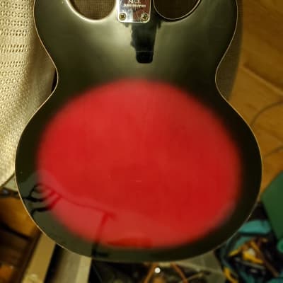 Aria Diamond Series Hollow Body Bass Guitar, Matsomuko 1960's  Red burst image 5