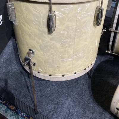 Ludwig & Ludwig Quiet Riot - Frankie Banali's "Professional" Model, Tack Tom Drum Set 13",13",16",26" (#27) AUTHENTICATED 1940s - White Avalon Pearl image 6