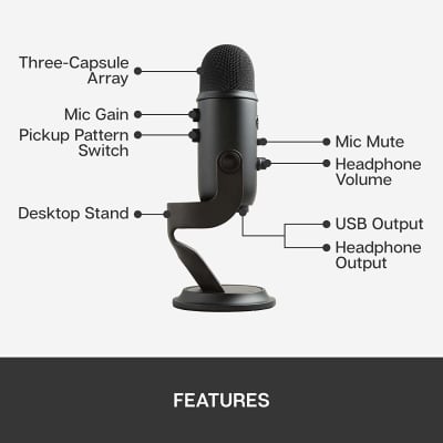 Blue Mic Yeti USB Blackout - Plug and Play Pro Microphone for Recording & Streaming on PC and Mac image 10