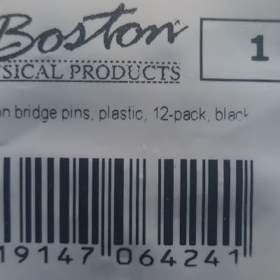 Boston 2089  Acoustic guitar bridge pins plastic black 5 packs of 12 Pcs image 2