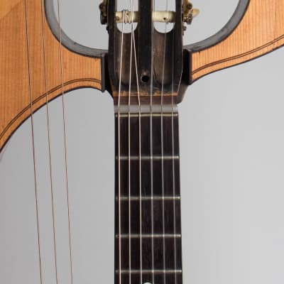 Luigi Mozzani  Lyre Harp Guitar,  c. 1905, ser. #111, black hard shell case. image 5