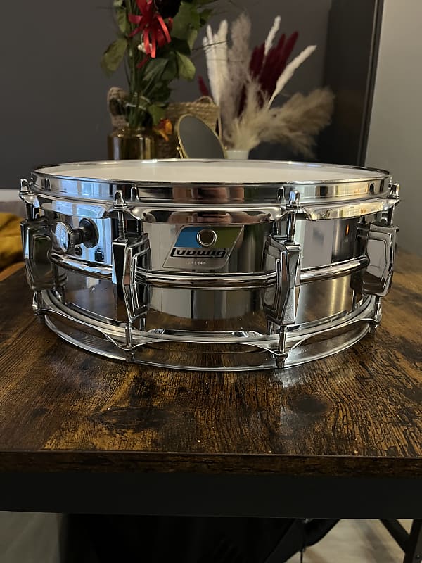 Ludwig  Supraphonic 5x14" 10-Lug Snare Blue/Olive Badge - 70’s image 1