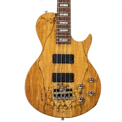 Sawtooth Americana Heritage Series Natural Spalted Maple 4-String 24 Fret Electric Bass Guitar w Fishman Fluence Pickups and Padded Gig Bag for sale