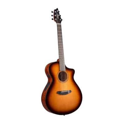 Breedlove Solo Pro Concert CE 6-String Red Cedar-African Mahogany Acoustic Electric Guitar with Ovangkol Bridge (Right-Handed, Edgeburst) image 4