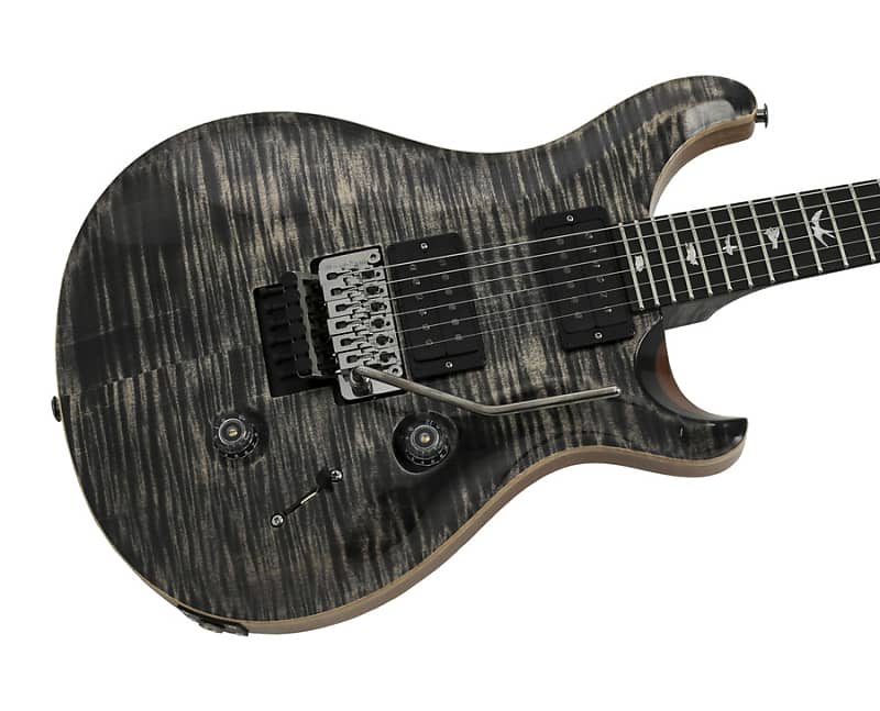 Paul Reed Smith Wood Library Custom 24 Floyd Rose Stained Flame Maple Neck Charcoal image 1
