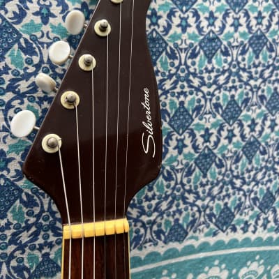 1960s Silvertone 1487 Electric Guitar Made by Teisco in Japan -Goldfoil Pickup image 3