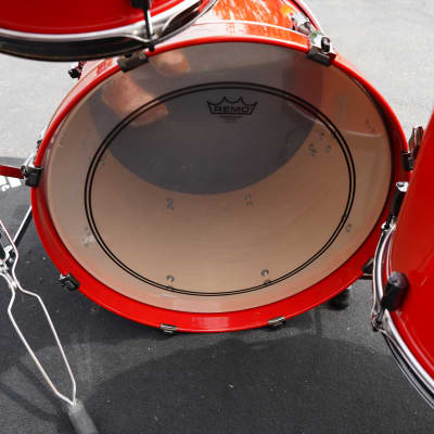 Noble & Cooley/USA /CD-Maple Series 3pc Shell Pack - Transparent Red High Gloss w/ Black Hardware | 12'', 14'', 20" image 12