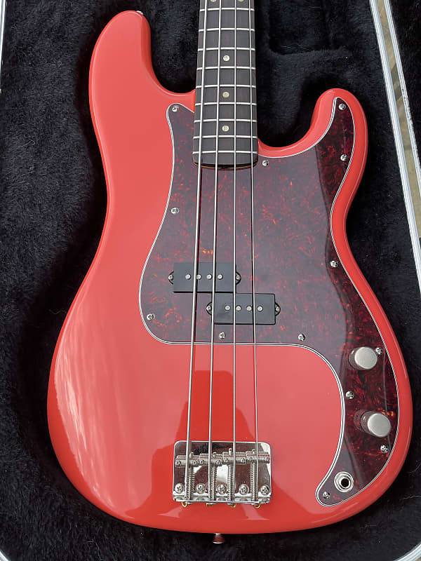 Fender Licensed Warmoth Precision Bass Body Loaded Fiesta Red Reverb 5787