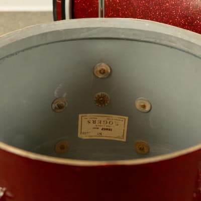 1960s Rogers Tower Sparkling Red Pearl Drum Set image 14