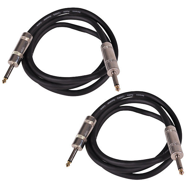 Seismic Audio Q12TW5-2PACK 12-Gauge 2-Conductor 1/4" TRS to 1/4" Speaker Cable - 5' (Pair) image 1
