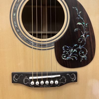 DREADNOUGHT FORTY FIVE D model acoustic guitar 2024 - Natural inlays galore FREE WRANGLER DENIM STRAP image 3
