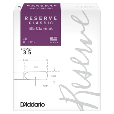 Clarinet 3.5 Reserve Classic Pack of 10 Reeds image 1