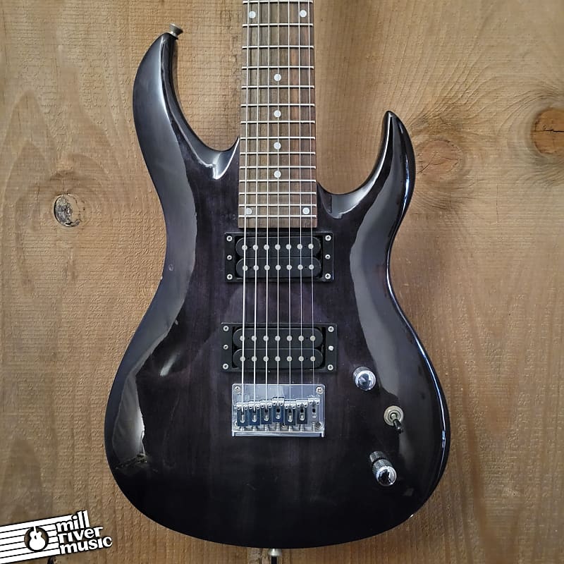 Jay Turser 7-String Electric Guitar Transparent Black Used image 1