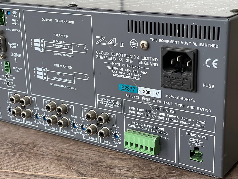 CLOUD ELECTRONICS LIMITED Z4 MKII FOUR Zone Mixer - Gray CLOUD ELECTRONICS LIMITED Z4 MKII FOUR Zone Mixer - Gray