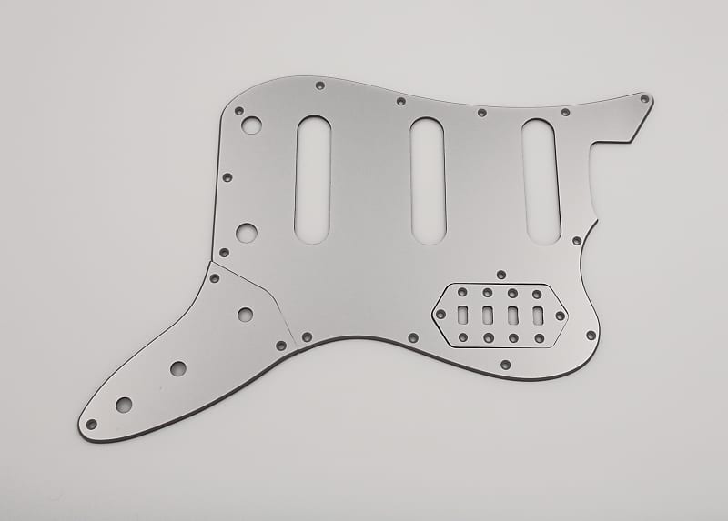 metallic silver acrylic pickguard for squier vintage modified VI bass -  Musical Instruments