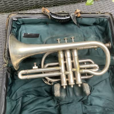 Boosey & Co vintage cornet trumpet with case / made in UK London image 2