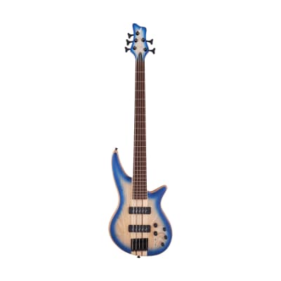 [PREORDER] Jackson Pro Series Spectra SBP V Bass Guitar, Caramelized Jatoba FB, Transparent Blue Burst for sale