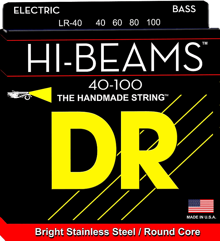 DR LR-40 Hi-Beam Medium Bass Strings 40-100 Standard image 1
