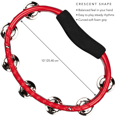 Meinl Percussion TMT1R ABS Plastic Handheld Tambourine, Red image 2