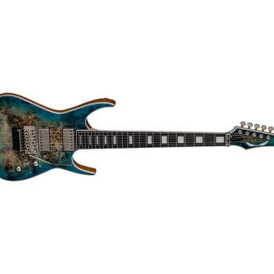 Dean Exile Select Floyd 7 Guitar - Burl Poplar Satin Turquoise Burst image 4