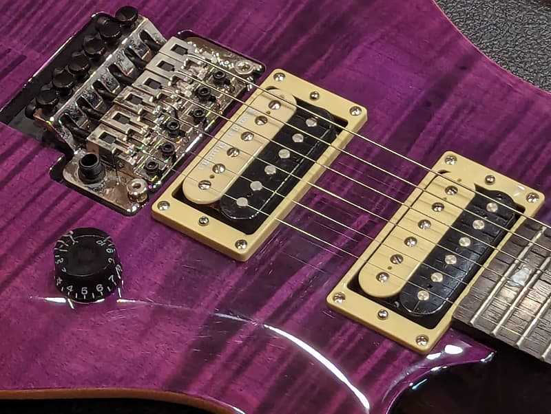 PRS 2017 SE Custom 24 Purple Violet Flame Top Floyd Rose MIK Seymour Duncan  JB/59 Pickups Guitar w/OHSC, MINT! | Reverb