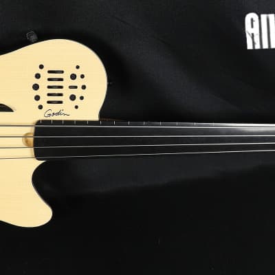 Godin A4 Ultra Fretless SF Natural Semi-Acoustic Electric Bass Guitar image 2