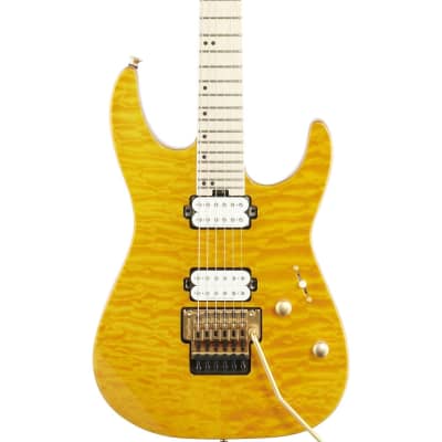 Charvel ProMod DK24 HH FR M Electric Guitar, Quilt-Top Dark Amber image 1