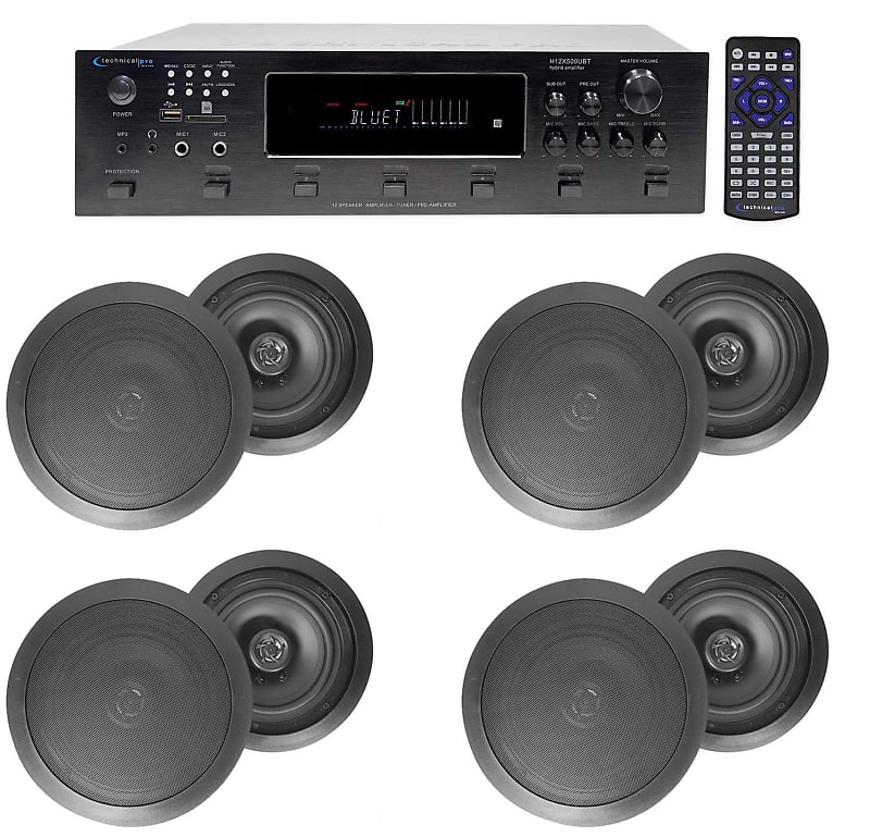 6000w (6) Zone, Home Theater Bluetooth Receiver+(8) Black | Reverb
