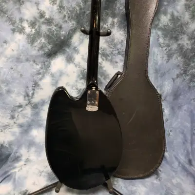 Video Demo 1968 Teisco May Queen Black White Pro Setup New Strings Original Soft Shell Case image 10
