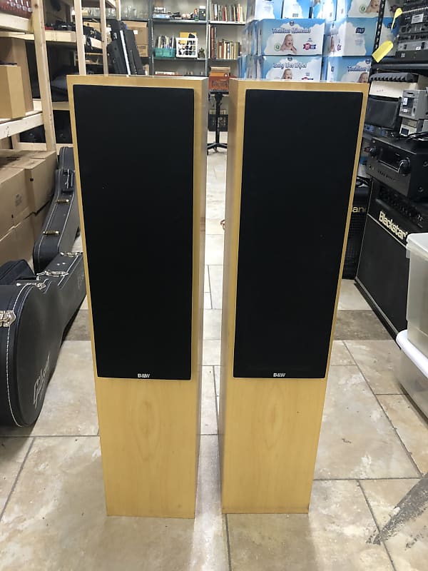 Pair of B&W CM4 Bowers and Wilkins Floor Standing Loud Speakers - Maple Finish image 1