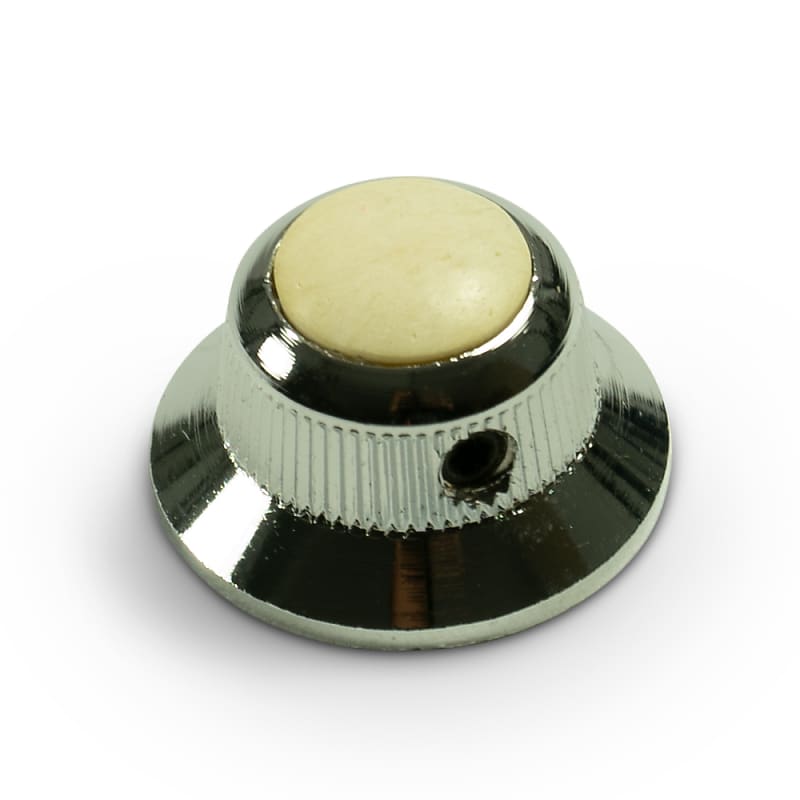 QParts Knobs With Ivory Inlay UFO Chrome Reverb