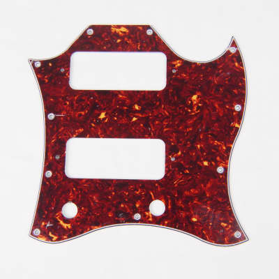 SG Classic Guitar Pickguard With P-90 P90 Pickups, 4Ply Tortoise