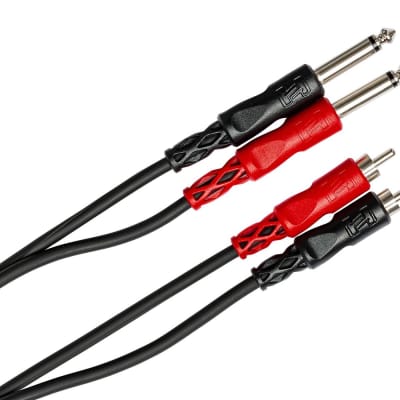 Hosa CPR-203 Stereo Interconnect Cable Dual 1/4 in TS to Dual RCA – 3 Meter image 2