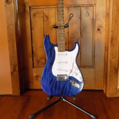 Crow Creek Fiddles S-Style Electric Guitar 2024 - Blue with White for sale