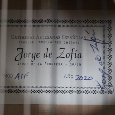 Jorge de Zofia A1F 2020 Flamenco Guitar Blanca Peg Head image 6