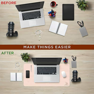 Leather Desk Pad Protector (Pink/Dual, 31.5 X 15.7) - GENERIC image 3