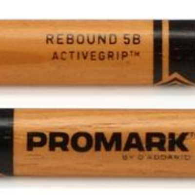 Promark Rebound Drumsticks with ActiveGrip Clear - 5B- Wood Tip image 1