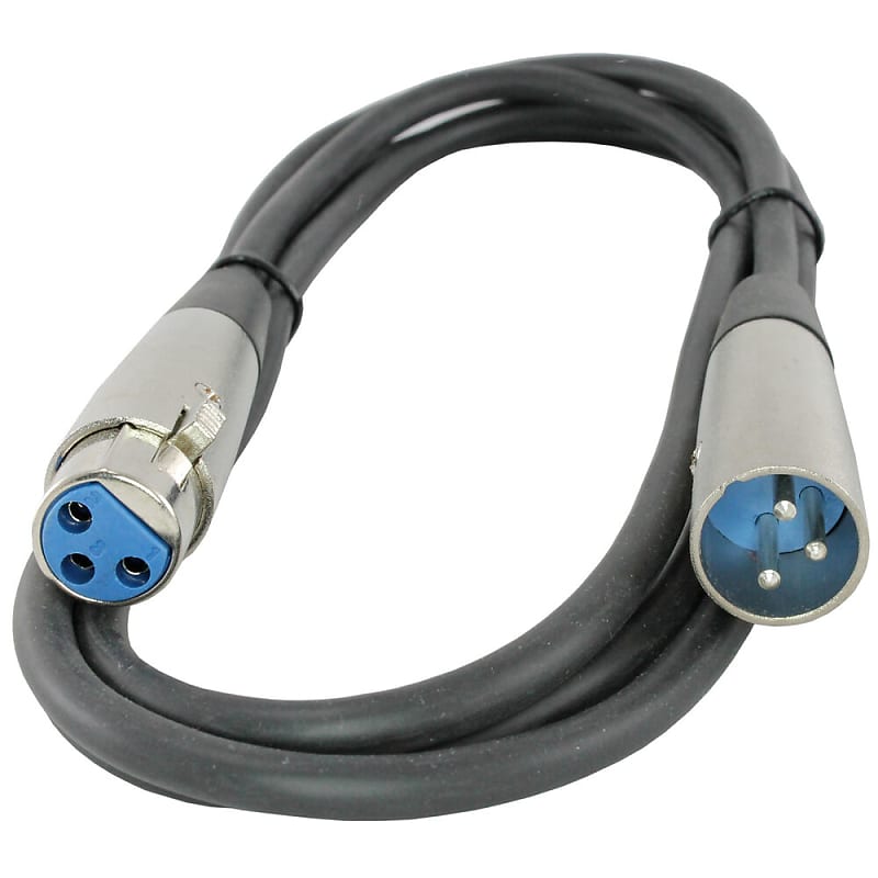 6 Pack Premium Xlr Pin Mic Microphone Extension Cable 3 Ft Foot Lead 1M Meter - Black image 1