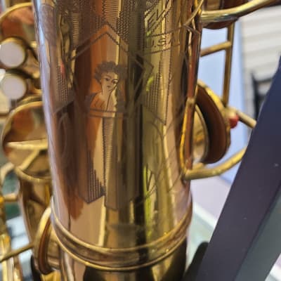 Conn 30M Tenor Saxophone Vintage w/ Selmer Paris Neck & C Star Paris Mouthpiece '35-'43 Gold Lacquer image 18