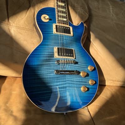 BLUE AXCESS 🦋! 2013 Gibson Custom Shop Les Paul Standard Axcess Figured Trans Translucent Transparent Blue Burst Ocean Water Blueberry F Flamed Maple Top Special Order Limited Edition Exclusive Run Coil Split 496R 498T ABR-1 Stopbar Tailpiece Modern image 20