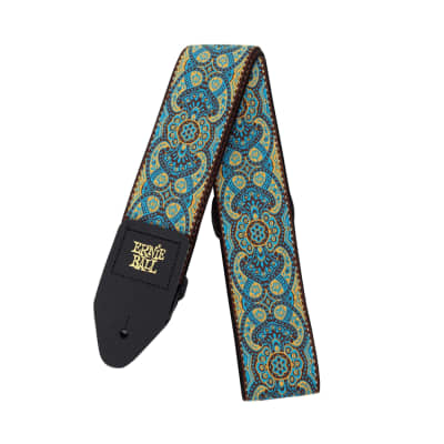 Ernie Ball 4098 2" Polypropylene Guitar Bass Strap Leather Ends Imperial Paisley