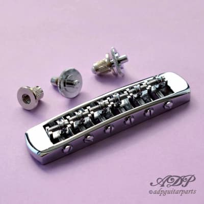 Schaller STM Nashville Type Bridge with 6 adjustable Roller Saddles Replace Gibson TuneOMatic Nickel for sale