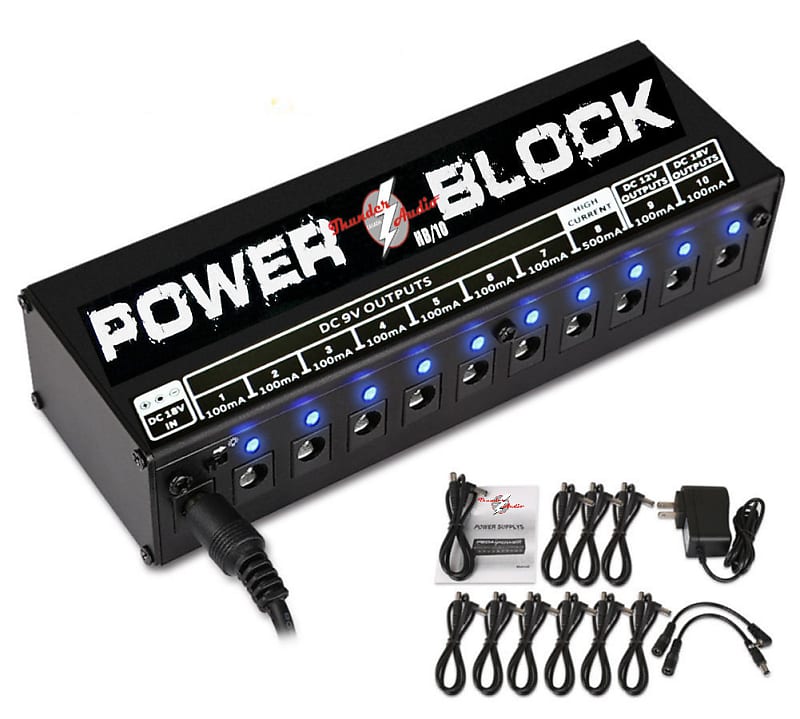 MEC Power Block HB/10 Power Supply 10 Isolated Output 9V 12V 18V Effect Pedal Power Supply image 1